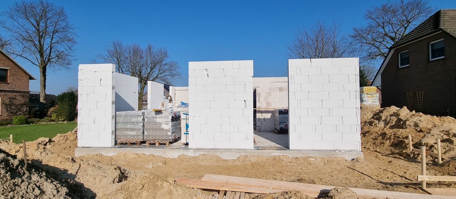 Maurerarbeiten für einen Bungalow